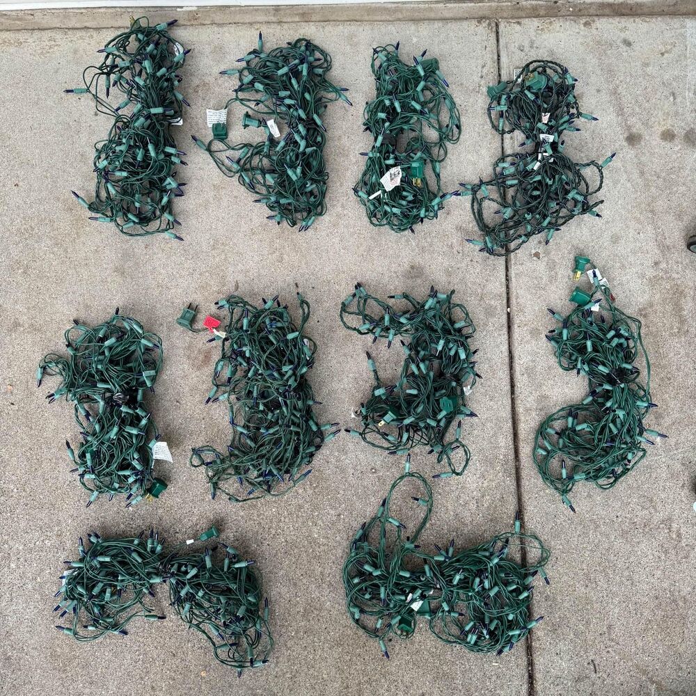 bundle of 10 indoor outdoor blue string lights